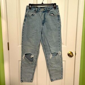 Stylish Light Blue Distressed Women's Jeans